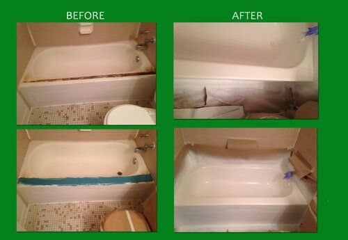 Before and After of Bathtub — Bathroom Resurfacing in Fraser, MI