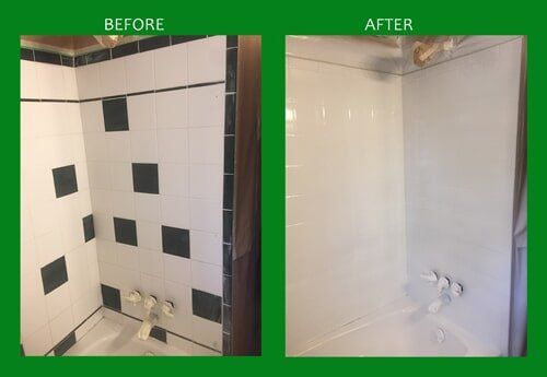 Before and After of Bathroom Walls — Bathroom Resurfacing in Fraser, MI