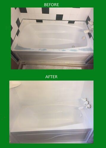 Before and After of White Bathtub — Bathroom Resurfacing in Fraser, MI
